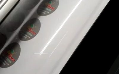 Circle stickers being printed#bigprintbirmingham #printingbirmingham #signmaker #signs #printshop #vinylstickers