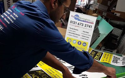 Mak cutting these advertising correx boards down for Mayfair Blinds.#bigprintbirmingham #printingbirmingham #signmaker #signs #printshop #signshop #correxboards #advertisingboard #blinds