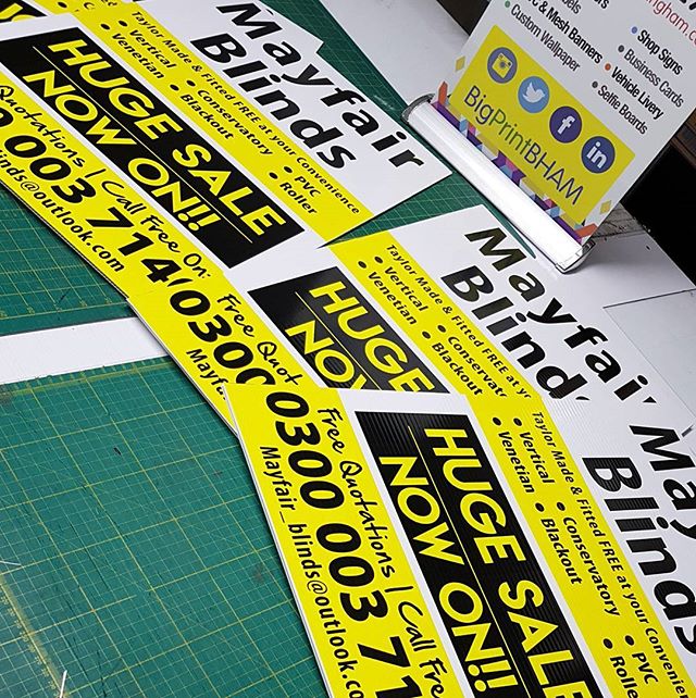 Advertising correx boards ready for collection.#bigprintbirmingham #printingbirmingham #signmaker #signs #printshop #signshop #correxboards #advertisingboard