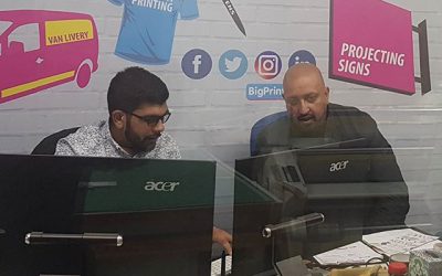 Our Graphic Designer hard at work.#bigprintbirmingham #printingbirmingham #signmaker #signs #printshop #graphicdesign