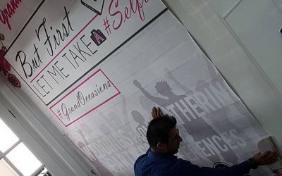 Sheet 2 of this custom Wallpaper going up.#bigprintbirmingham #printingbirmingham #signmaker #signs #printshop #signshop #wallpaper #customwallpaper