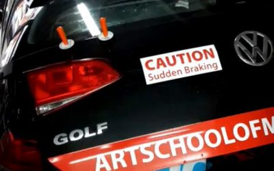 Vehicle Decals being applied to this instructor car.#bigprintbirmingham #printingbirmingham #signmaker #signs #printshop #vehiclesigns #instructor