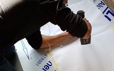 Locators going on to the 26 foot Signboard#bigprintbirmingham #printingbirmingham #signmaker #signs #birmingham #printshop #signshop