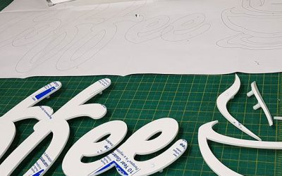 Flat Cut Raised letters ready for collection.#bigprintbirmingham #printingbirmingham #signmaker #signs #printshop #raisedletters #coffee