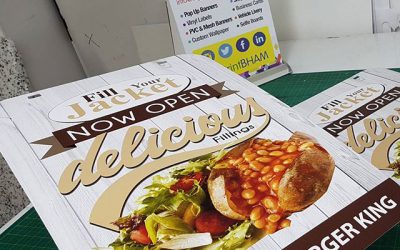 Replacement signs for a Swing Board (A-Board)#bigprintbirmingham #printingbirmingham #signmaker #signs #printshop #aboard #swingboard #jacketpotato