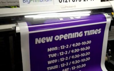 A0 size window posters, designed and printed in house#bigprintbirmingham #printingbirmingham #signmaker #signs #printshop #pvcbanners #windowart