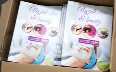 A4 folded to A5 flyers x1000Designed and printed in house. Call be if you need any similar#bigprintbirmingham #printingbirmingham #signmaker #signs #printshop #a4flyers #beauty