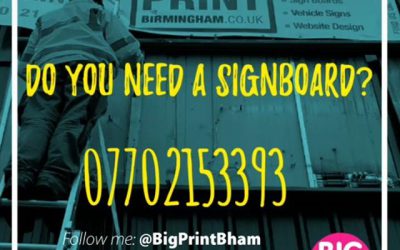 Do you need a signboard?Whatsapp Mr Big Print on 07702153393 for a quick quote.Big Print BirminghamUnit 3, 45-47 Formans Rd, Sparkhill B113AR