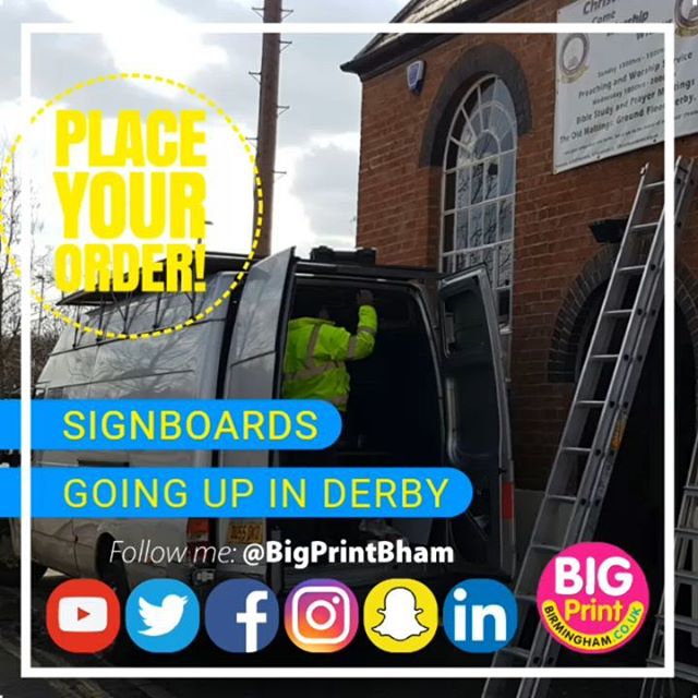 Signboards going up in Derby.Place your order!Whatsapp Mr Big Print 07702153393Big Print BirminghamUnit 3, 45-47 Formans Rd, Sparkhill B113AR