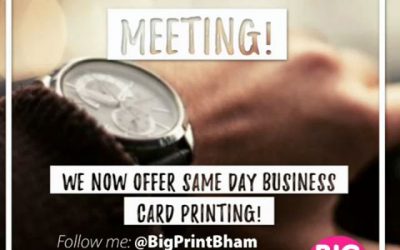 Don't miss that important networking opportunity!We now offer same day business card printing.Mr Big Print 07702153393Big Print Birmingham, Unit 3, 45-47 Formans Rd, Sparkhill B113AR