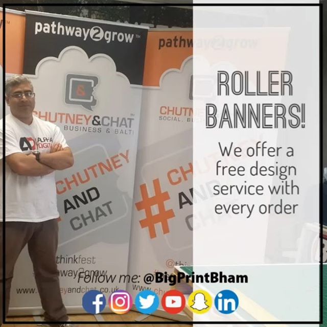 #freedesignservice with every Roller Banner order.Call Mr Big Print on 07702153393 to place your orderUnit 3, 45-47 Formans Rd, Sparkhill B113AR