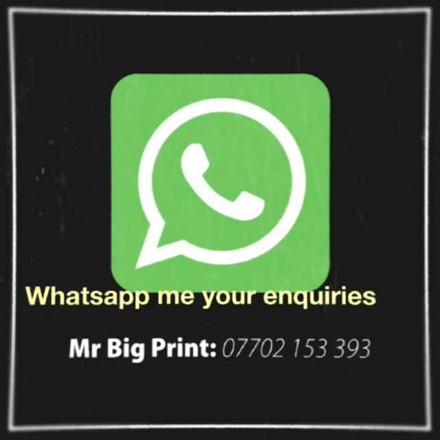 I'm Mr Big PrintPlease have a look at Afew services I offer.Big Print BirminghamUnit 3, 45-47 Formans Rd, Sparkhill B113AR