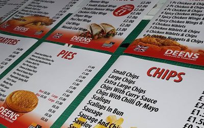 Backlit vinyl for menu box.Call Mr Big Print on 07702153393 to place your order