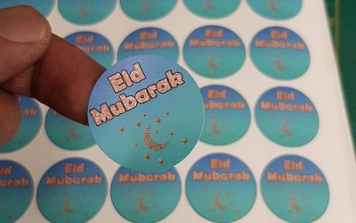 We Print stickers. Call me if you need any.