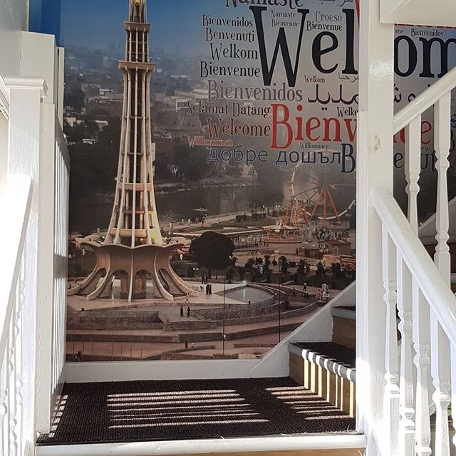 Another #custom #wallpaper installation. #staircase for #lahorevillageTo place an order whatsapp Mr Big Print on 07702153393#bigprintbirmingham #printingbirmingham #signmaker#signs