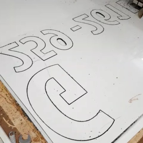 Cutting Flat Cut raised letters for a signboard. Signboard is going up tomorrow. #watchthisspace#3d #3dletters #raisedletters #signs