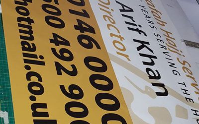 PVC banner ready for collection#pvcbnaners #banners #largeformatprinting #hajj2018 #hajj