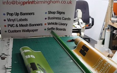 Mak trimming 4 banners to size.Order your PVC banners, contact Mr Big Print on 07702153393#bigprintbirmingham #printingbirmingham#signmaker #printshop#signshop #embroidery #cuatomtshirts