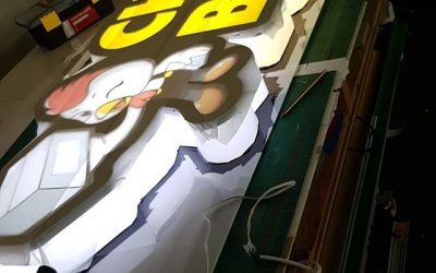 3D Shop Sign, designed, cut and assembled in house.Need a shop sign contact Mak on 07702153393#bigprintbirmingham#printingbirmingham #printshop#shopsigns#largeformatprinting #3d #shopsign #chicken