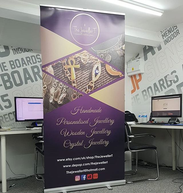 1000mm wide roller banner for @thejewellertTo place your order whatsapp me: Mak of Big Print Birmingham on 07702153393Or use this whatsapp link from your mobile: https://api.whatsapp.com/send?phone=+447702153393#bigprintbirmingham#printingbirmingham #printshop#shopsigns#largeformatprinting#posters#cards #rollerbanner #widerollerbanner #popupbanner #jewellery