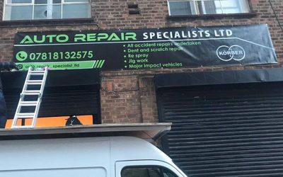 Design, print and install of this 20x 3.5 foot PVC bannerTo place your order whatsapp me: Mak of Big Print Birmingham on 07702153393Or use this whatsapp link from your mobile:https://wa.me/447702153393#bigprintbirmingham#printingbirmingham #printshop#shopsigns#largeformatprinting#posters#cards #pvcbanner #auto #repairs
