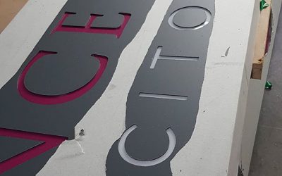 Signboard with fret cut letters. Back lit with LED lights.To place your order whatsapp me: Mak of Big Print Birmingham on 07702153393Or use this whatsapp link from your mobile:https://wa.me/447702153393#bigprintbirmingham #printingbirmingham #signmaker #signs #birmingham #printshop #signshop #fretcut