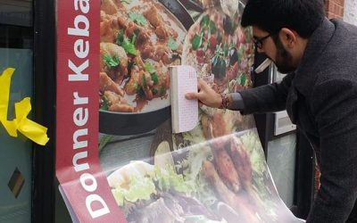 Contra vision digitally printed, applied to this window today. To place your order whatsapp me: Mak of Big Print Birmingham on 07702153393 Or use this whatsapp link from your mobile: https://wa.me/447702153393 #bigprintbirmingham #printingbirmingham #signmaker #signs #printshop #windowvinyls