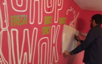 Wall vinyls being applied to @chopandwok To place your order whatsapp me: Mak of Big Print Birmingham on 07702153393 Or use this whatsapp link from your mobile: https://wa.me/447702153393