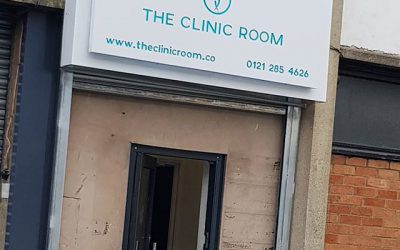 New signboard gone up for @theclinicroom To place your order whatsapp me: Mak of Big Print Birmingham on 07702153393