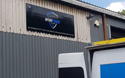8×3 Dibond Sign Board gone up today for Wynford autos To place your order whatsapp me: Mak of Big Print Birmingham on 07702153393