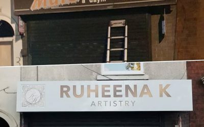 Before and After, a new signboard gone up for @ruheena_k_artistry To place your order whatsapp me: Mak of Big Print Birmingham on 07702153393