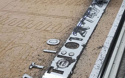 Cutting 3 inch letters for @salonx.a To place your order whatsapp me: Mak of Big Print Birmingham on 07702153393