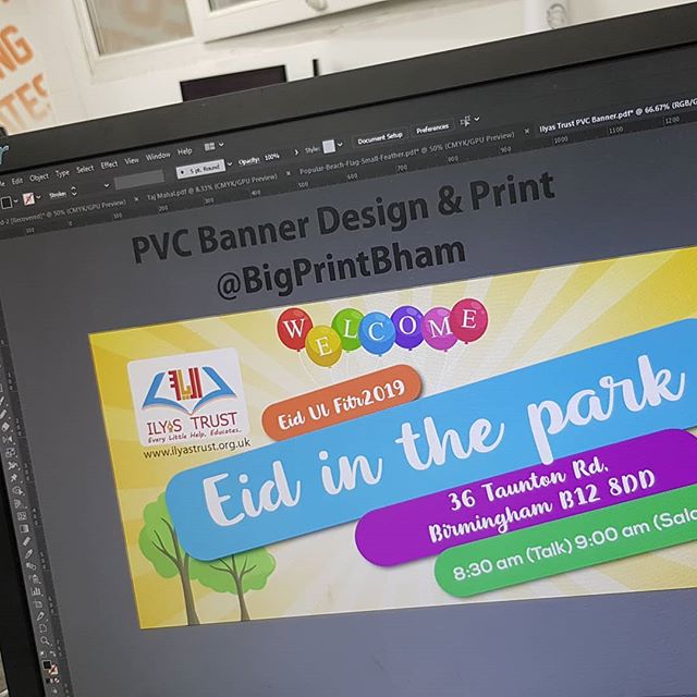 Designing an Eid banner To place your order whatsapp me: Mak of Big Print Birmingham on 07702153393