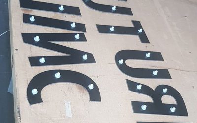 Flat cut raised letter for @coutureclinic