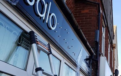 Flat cut raised letters being applied to the board for @salonx.a To place your order whatsapp me: Mak of Big Print Birmingham on 07702153393