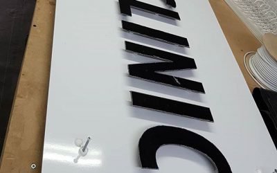 Flat cut raised letters mounted to the backing board for @coutureclinic To place your order whatsapp me: Mak of Big Print Birmingham on 07702153393