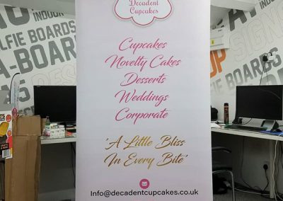 roller banner for @decadent.cupcakes to place your order whatsapp me mak of big print birmingham on