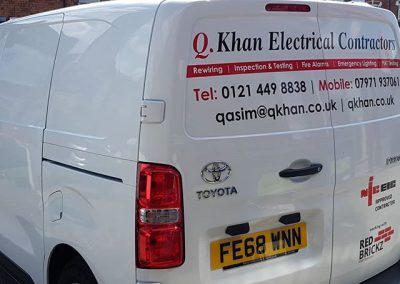 van livery done on this van for q khan electrics to place your order whatsapp me mak of big print bi 1