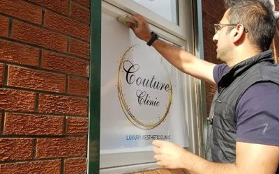 Window vinyls put up today for @coutureclinic To place your order whatsapp me: Mak of Big Print Birmingham on 07702153393