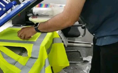 Pressing Afew Hi Viz jackets for ISA security services To place your order whatsapp me: Mak of Big Print Birmingham on 07702153393