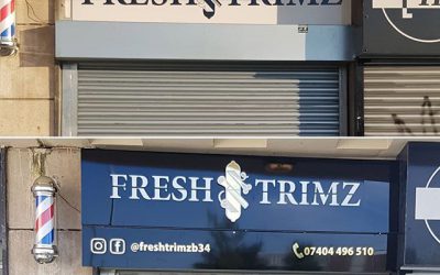 Before and after. Signboard for @freshtrimzb34 To place your order whatsapp me: Mak of Big Print Birmingham on 07702153393