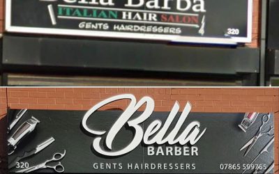 Before and after. Signboard for @bellabarba_320ladypool Do you need a signboard? To place your order whatsapp me: Mak of Big Print Birmingham on 07702153393