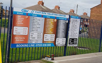 Car wash price boards gone up for @csvwash To place your order whatsapp me: Mak of Big Print Birmingham on 07702153393