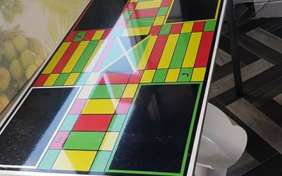 Ludo board table wrap for Blair Caribbean To place your order whatsapp me: Mak of Big Print Birmingham on 07702153393