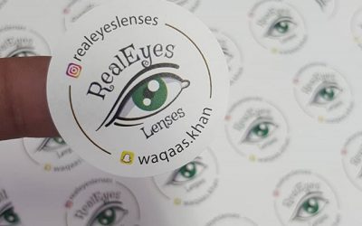 45mm stickers for @realeyeslenses To place your order whatsapp me: Mak of Big Print Birmingham on 07702153393
