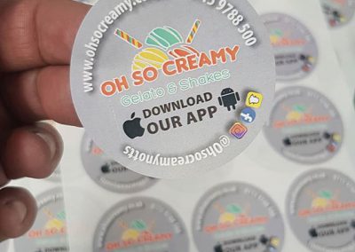 60mm circle stickers for @ohsocreamynotts to place your order whatsapp me mak of big print birmingha