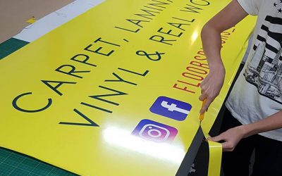 @floorsryours_stirchley Signboard being trimmed down To place your order whatsapp me: Mak of Big Print Birmingham on 07702153393