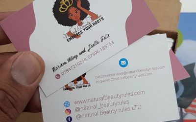 Business cards designed and printed for @natural_beautyrules To place your order whatsapp me: Mak of Big Print Birmingham on 07702153393