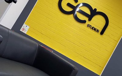 Wall logo for @genstudios_ Check them out. To place your order whatsapp me: Mak of Big Print Birmingham on 07702153393