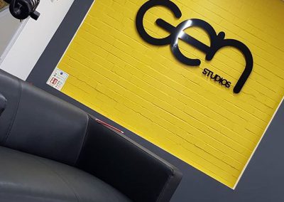 wall logo for @genstudios check them out. to place your order whatsapp me mak of big print birmingh